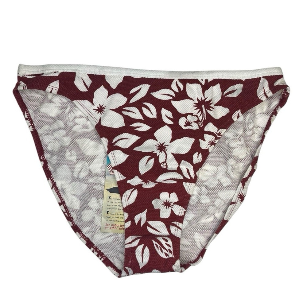 Vintage 90's Hawaiian Floral Print High Cut Hi Rise Bikini Bottom Swimsuit sz 18